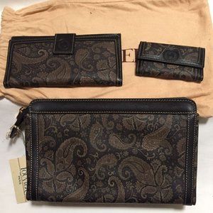 Vintage NWT Louvier clutch with bifold & keychain wallet